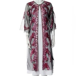 New w/tags LIBERTINE Elegance Meets Hip! Pink SequinSheer Black Robe OS